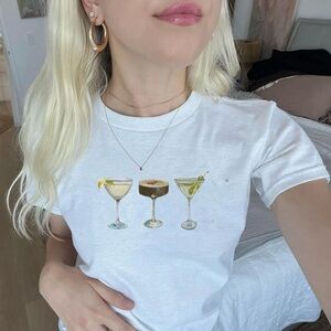 NWT White Martini Crop Top Size Medium